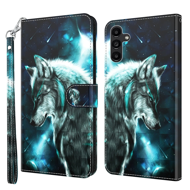 Stylish 3D painting pattern flip leather phone case for Samsung Galaxy A05s, showcasing its elegant design and functional features.